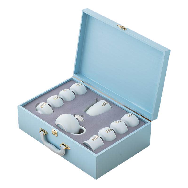 盖碗泡茶壶汝瓷米黄色功夫茶具