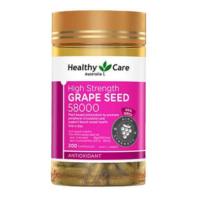 【自营】Healthy Care澳洲进口葡萄籽胶囊花青素58000mg200粒抗氧