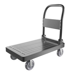 重型加厚手推车搬运车钢板小推车拉货折叠平板车拖车仓库静音拉车