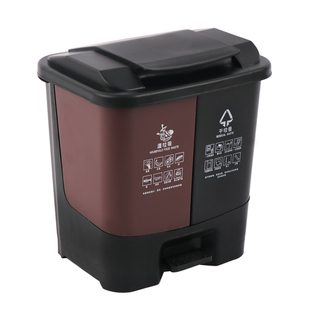 上海垃圾分类垃圾桶脚踏带盖干湿分离厨余家用回收有害酒店环保筒