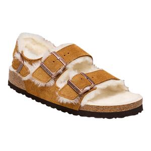 BIRKENSTOCK勃肯德国进口女款绒面革Milano Shearling系踝毛毛鞋