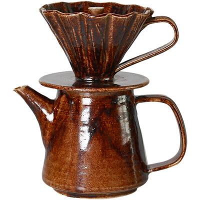 小葵川町屋 日本独步炎藤井博文手作陶瓷手冲咖啡滤壶茶壶两用