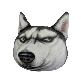 3D二哈抱枕doge神烦狗头靠垫哈士奇暖手座椅腰靠床头靠枕沙发靠背