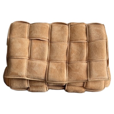 新款手工编织男女包cassette枕头包十五格单肩斜挎包轻奢反绒麂皮