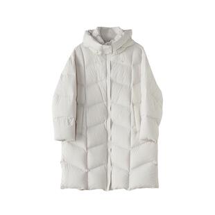 AS极简羽绒服女25冬季新款压胶门襟长款保暖廓形抗寒显瘦百搭外套