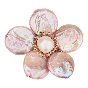 巴洛克天然珍珠花朵胸针女西装时尚别针复古百搭名媛大衣胸花配饰