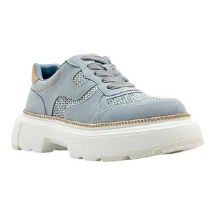 Pierre Cardin/皮尔卡丹25女鞋拉菲草拼接设计 真皮厚底休闲鞋