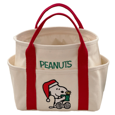 喜凡你手提史努比可爱刺绣托特包