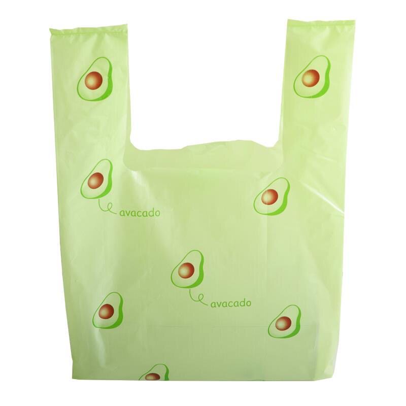 网红超火牛油果绿塑料手提袋外卖礼品包装袋子烘焙甜品打包袋