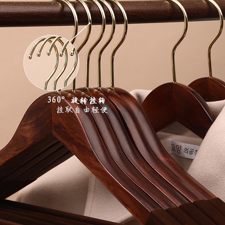 实木植绒衣架无痕衣挂家用服装店加粗挂衣衣架子衣服撑衣架木木质