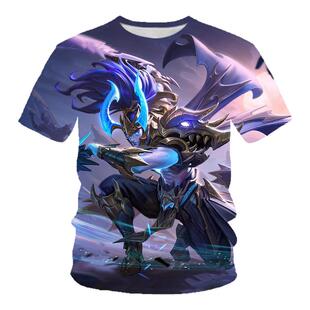 王者荣耀衣服地狱之眼男女2023网红宫本武藏爆款短袖t恤宽松大码