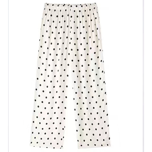 小个子直筒日系波点气球裤大码胖mm夏季裤子女小众设计感休闲裤