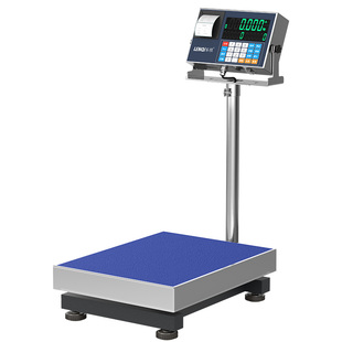 乐祺电子秤带打印不干胶标签条码可U盘储存工业称重一体打印台秤