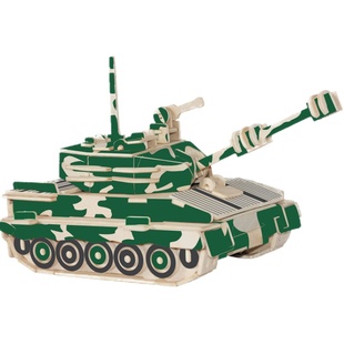 木质拼图立体3d模型坦克军事积木拼装玩具男孩8一12岁亲子手工diy
