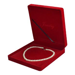 绒布爱心珍珠项链盒子 圆形耳钉两件套 三件套母亲节送妈妈礼物盒