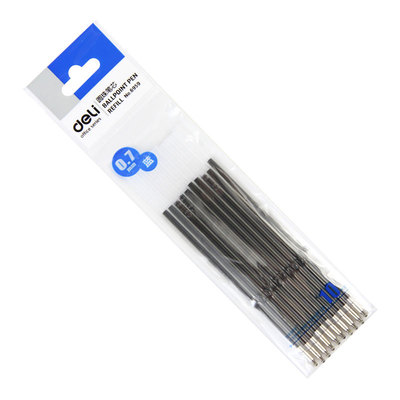 得力蓝色圆珠笔通用按动替芯