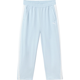 PUMA彪马童装新款儿童休闲裤子薄款时尚运动长裤T7侧边拼接香蕉裤