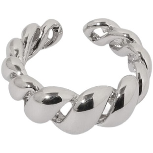 U.CA缠绕麻花戒指女小众设计极简冷淡风牛角包纯银尾戒 coldframe