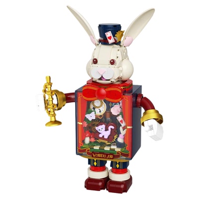 佳奇积木兔子先生乐拼装场景高模型摆件儿童玩具新款送女生日礼物