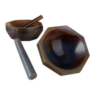 湘玻A级天然玛瑙研钵实验室50/80/100mm研磨钵乳钵研钵耐磨研磨棒