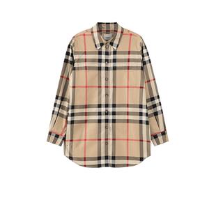 【自营】BURBERRY/博柏利女士棉质休闲经典格纹长袖衬衫 8071338