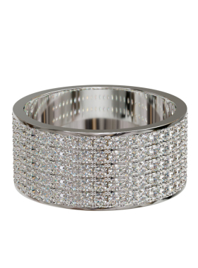 18K金轻奢满镶石情侣对戒可定制