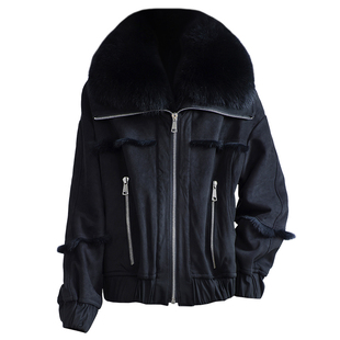 獭兔毛皮草外套女2025冬新短款大气质减龄狐狸毛领真皮毛一体大衣