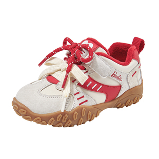 芭比童鞋女童运动鞋2025新款秋冬季加绒二棉鞋女童德训鞋儿童鞋子