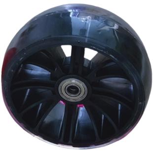 儿童滑板车轮子配件刹车轮蓝色轱辘加宽悍马轮闪光后轮大全静音PU