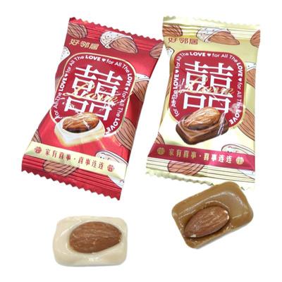 好邻居家有喜事原焦糖味扁桃仁硬糖巴旦木奶脆杏仁糖散装结婚喜糖