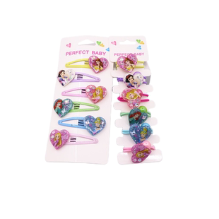 外贸亮片爱心形公主儿童头饰白雪美人鱼贝儿公主发绳发夹6个一套