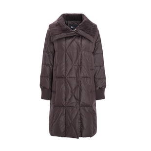 IDPAN中长款羽绒服冬季新款设计感内层针织拼接显瘦外套女