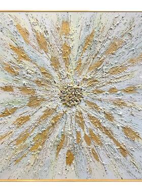 手绘油画金箔艺术玄关装饰画