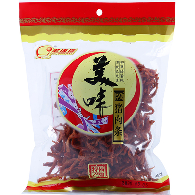 茶点小吃猪肉条咸甜适中辣或不辣
