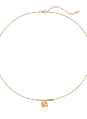 AJIDOU阿吉豆项链金色小象毛衣链