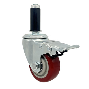 精益管脚轮2寸3寸4寸5插杆万向轮子防静电第三代线棒圆管膨胀刹车