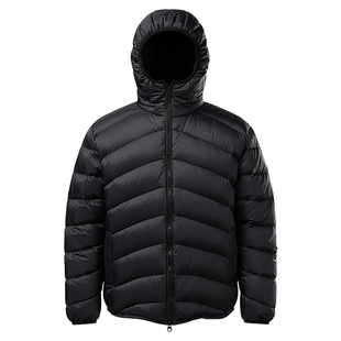 AboutPlanB/cleanfit连帽短款90%白鸭绒排骨羽绒服男黑色保暖外套