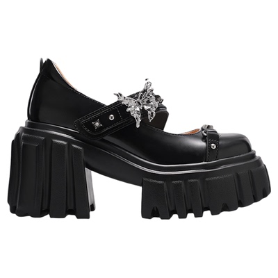 knkw9.5CM英伦风甜酷玛丽珍鞋