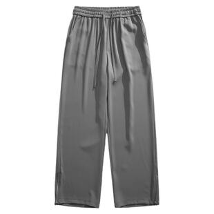 From Mars 变化多端 流行拉链百搭纯色裤子男女宽松休闲阔腿长裤
