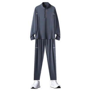 冬季跑步运动套装男加绒保暖速干训练秋冬专业晨跑服长裤健身衣服