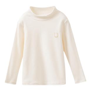 恒源祥儿童打底衫半高领校服内搭白色秋冬长袖德绒保暖单上衣男童