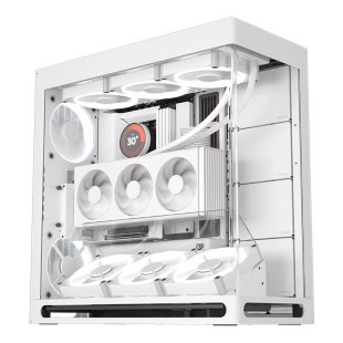 HAVN HS420曲面玻璃机箱420mm水冷排VGPU海景房机箱中塔防尘辉凡
