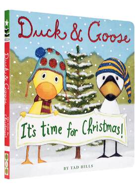 英文原版绘本Duck And Goose It's Time for Christmas 纸板书 小黄鸭与小白鹅系列 名家 Tad Hills 圣诞节主题绘本书籍