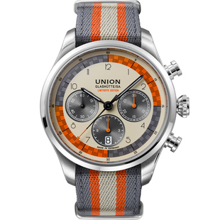 Union格拉苏蒂宇联手表贝利士暖橙熊猫计时机械男士腕表