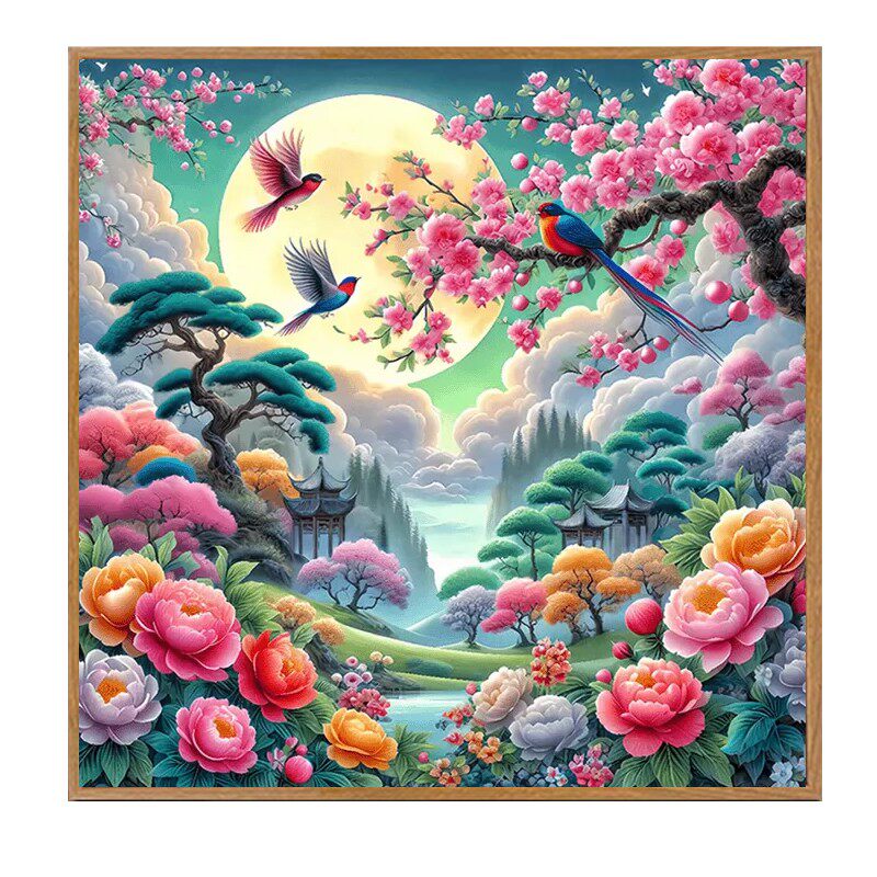 花好月圆钻石画方钻满点钻十字绣
