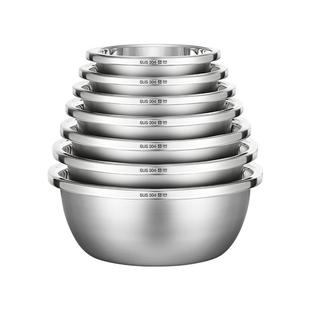 国风304不锈钢盆食品级家用厨房打蛋和面盆洗菜盆沥水篮漏盆套装