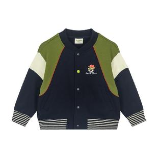 「棒小孩」棒球服夹克 马拉丁外套2024秋新款男女童小童印花撞色