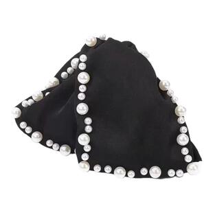 珠珠边三角抓夹2025新款法式轻奢女高级感后脑勺半扎发鲨鱼夹发夹