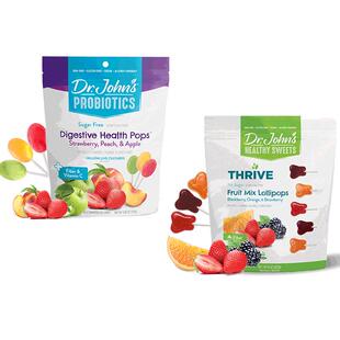 Dr.john's约翰博士儿童零食木糖醇棒棒糖果益生菌水果口味