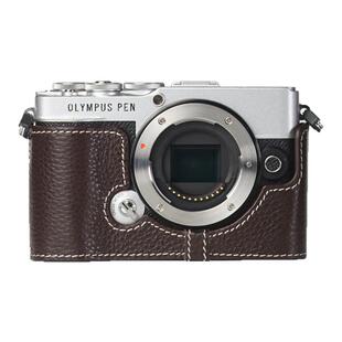 适用奥林巴斯PENF-EP7皮套EP2/EP3/EP5/EE系列真皮底座机身保护套